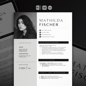 Lebenslauf Vorlage Deutsch Schüler | Bewerbung Schülerpraktikum | Word, Canva, InDesign