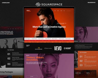 Premium Squarespace Creative Agency Bold Red Website | Modern Branding Portfolio for Studio Site, Virtual Assistant & Podcaster Template