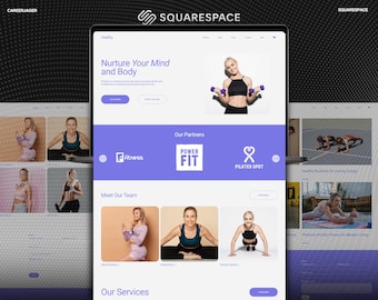 Modern Squarespace Health Fitness Website for Personal Trainer | Wellness Squarespace 7.1 Pilates Site Template & Gym Website