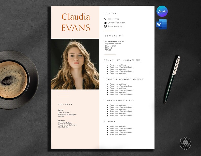 Sorority Resume Template for Word - Il 794xN.6273414398 Pr7u 