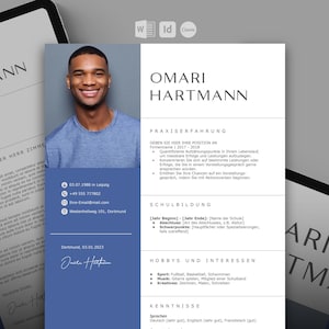 Schüler Lebenslauf Vorlage Deutsch | シューラー レーベンスラウフプラクティクムとオースビルドゥング |モダン ベワーブング |ワード、Canva、インデザイン