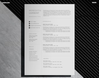 Modern Resume Template | Rush CV with Cover Letter | Word, Canva, InDesign, Google Docs