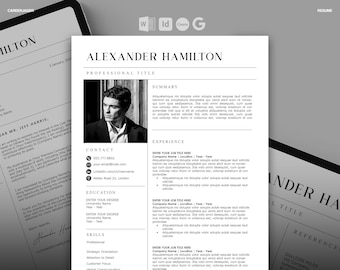 Professional Resume Template: Editable CV, Cover Letter (Digital Download)