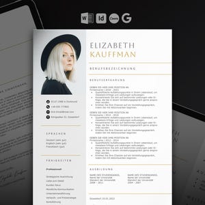 Word Vorlage Deutsch | Bewerbungsvorlagen & CV Vorlage mit Deckblatt | Muster Lebenslauf Ausbildung | Google Docs, InDesign, Canva