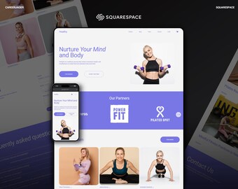 Squarespace Coach Template for Fitness Trainers & Pilates Instructors – Modern Wellness Website Design