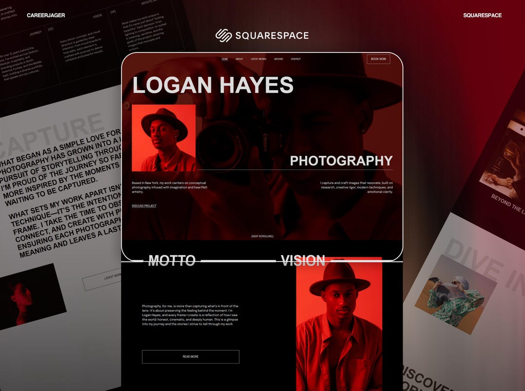 Squarespace Template for Photographers Modern Website Design for