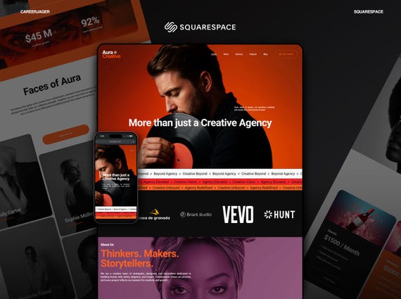 Squarespace Creative Agency Website | Branding Portfolio for Studios, Coaches & Podcasters