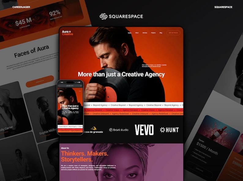 Squarespace Creative Agency Website | Branding Portfolio for Studios, Coaches & Podcasters