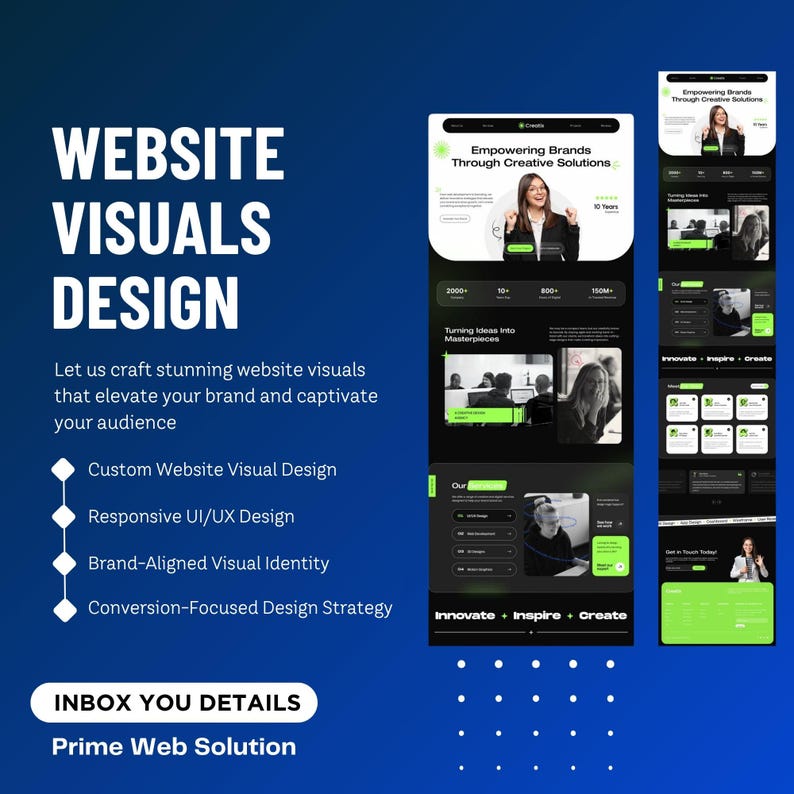 Website Visual Design Service UI UX Website Graphics Landing Page ...