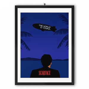 Affiche du film Scarface | Affiche d&#39;art minimaliste | Décoration geek | Décoration d&#39;intérieur | Art mural | Affiche de film minimaliste