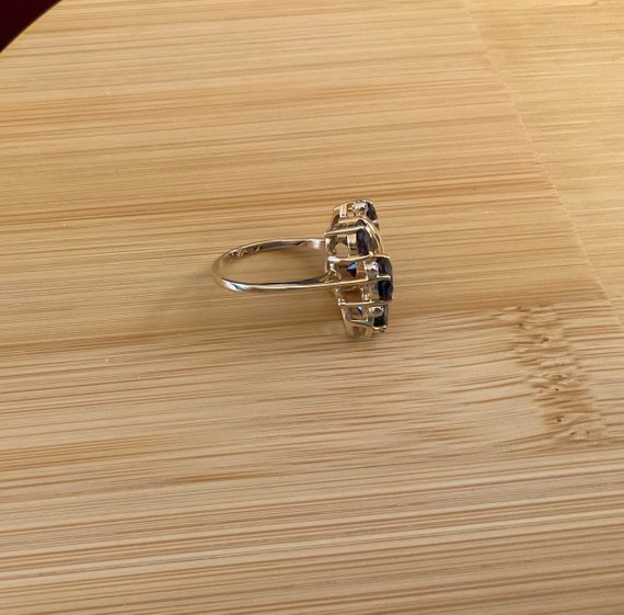 Unique 14k YG Iolite & Diamond Statement Ring - image 7
