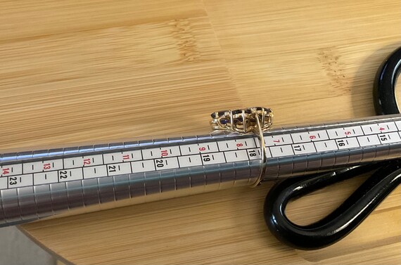 Unique 14k YG Iolite & Diamond Statement Ring - image 4