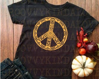 Peace Mandala Instant Download for Electronic Cutters silhouette cricut vinilo vinilo digital calcomanía hippie boho chic t shirt transferencia de calor