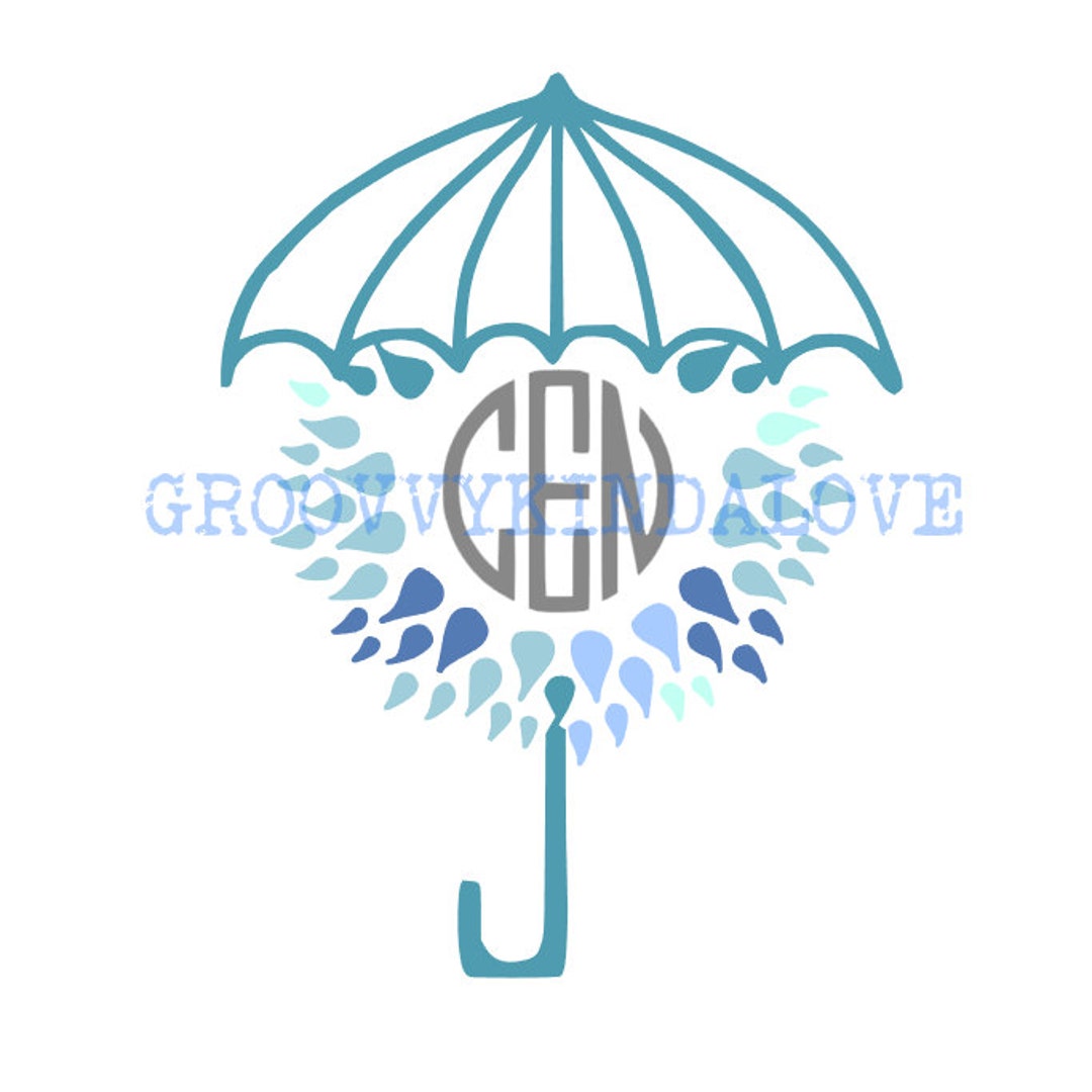 April Showers Monogram Frame Instant Download for Electronic Cutters - Etsy