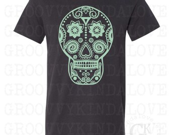 Sugar Skull Design Instant Download for Electronic Cutters silhouette cricut vinyl digital decal hippie boho chic t shirt heat transfer