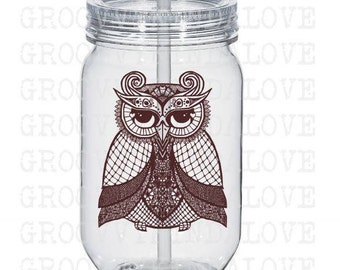 Owl Design Instant Download for Electronic Cutters Silhouette Cricut vinyl digital decal hippie boho Feathers tshirt heat transfer