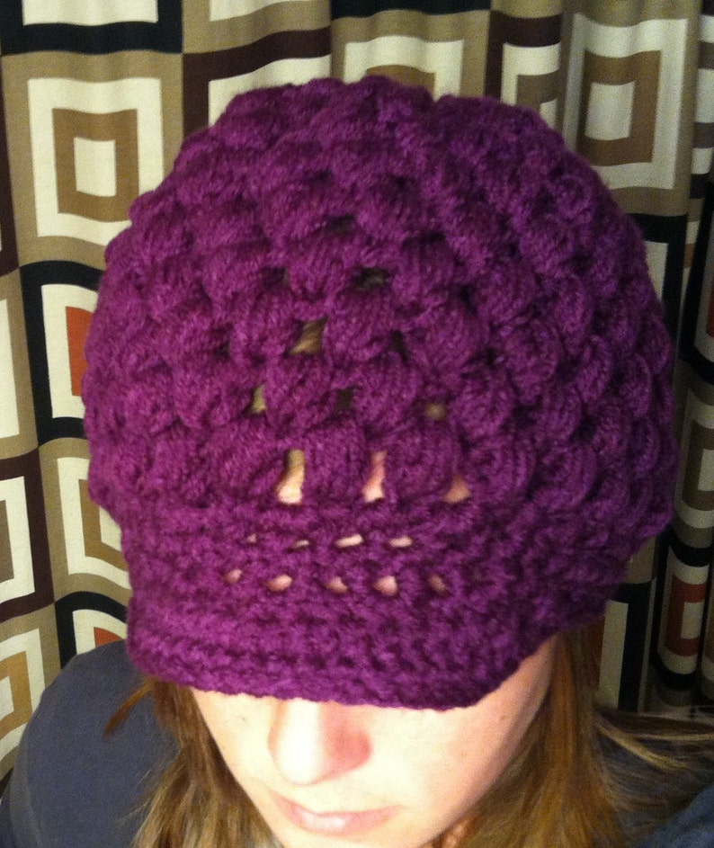 Download Puff stitch Crocheted ribbed newsboy hat custom color bill | Etsy