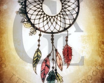 Dream Catcher Bundle 3 Designs Instant Download for Electronic Cutters Silhouette Cricut vinyl digital hippie boho Feather heat transfer