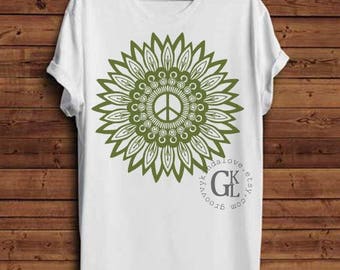 Peace Mandala Instant Download for Electronic Cutters silhouette cricut vinilo vinilo digital calcomanía hippie boho chic t shirt transferencia de calor