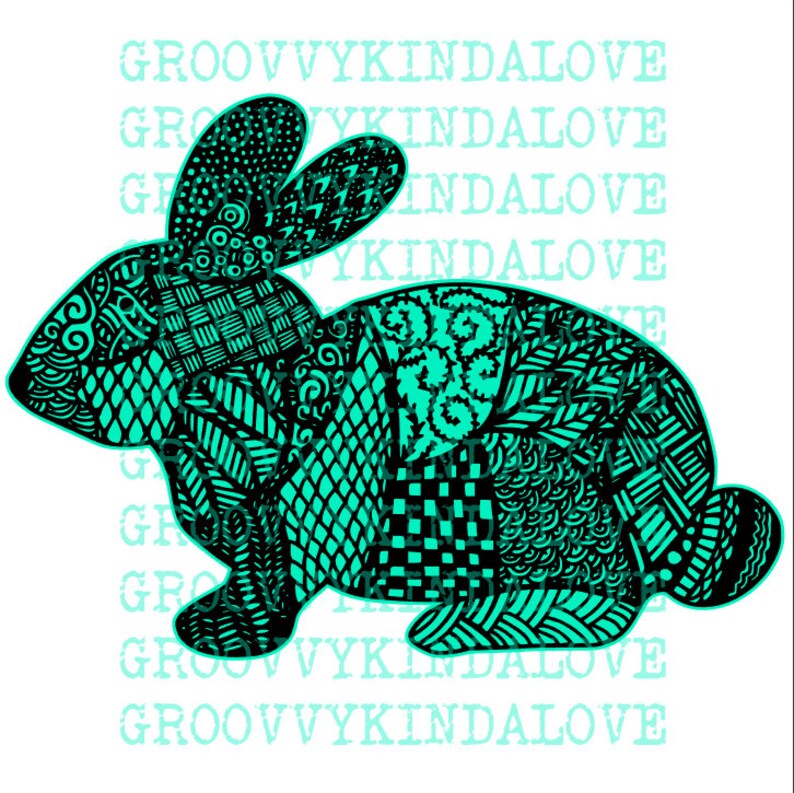 Easter Bunny Zentangle Mandala Design Instant Download Electronic