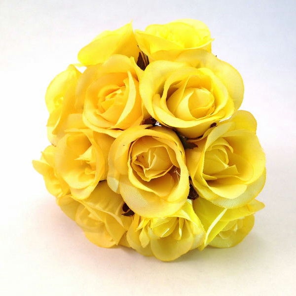 Seide Blumen - Mini gelbe Rose - DIY Hochzeit - künstlicher Stoff Flower - Floral Pick Versorgung Craft Supplies Foto Prop