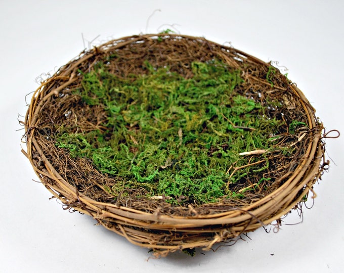Bird Nest 8 Inch Moss Bird Nest Woodland Rustic Wedding Decor Centerpiece Nest With Moss Floral