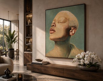Minimalist Figurative Canvas Print: Contemporary Portrait Wall Art by Einat Nagar
