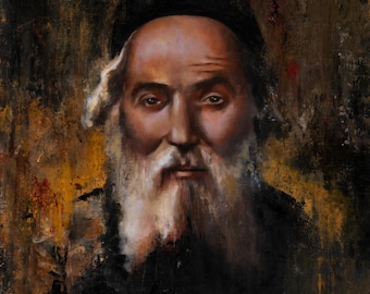 Chafetz Chaim Canvas Print, Rabbi Portrait Wall Art, Jewish Judaica Gift, Torah Scholar Decor