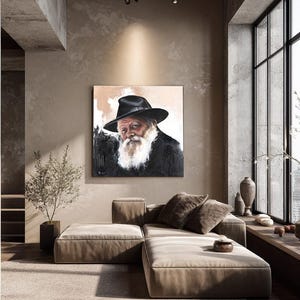 The Lubavitcher Rebbe Canvas Print, Chabad Judaica Wall Art, Jewish Spiritual Home Decor image 4