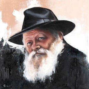 The Lubavitcher Rebbe Canvas Print, Chabad Judaica Wall Art, Jewish Spiritual Home Decor image 1