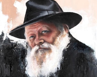 The Lubavitcher Rebbe Canvas Print, Chabad Judaica Wall Art, Jewish Spiritual Home Decor