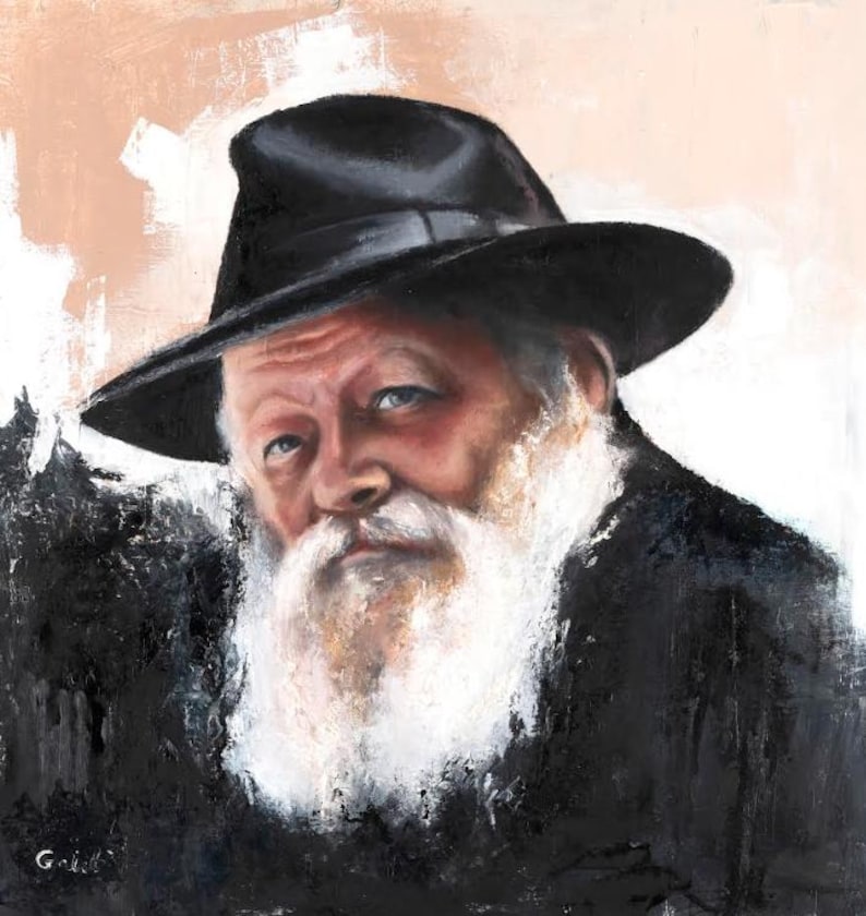 The Lubavitcher Rebbe Canvas Print, Chabad Judaica Wall Art, Jewish Spiritual Home Decor image 1