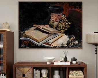 Rabbi Ovadia Yosef Leinwanddruck: Sephardische jüdische Kunst