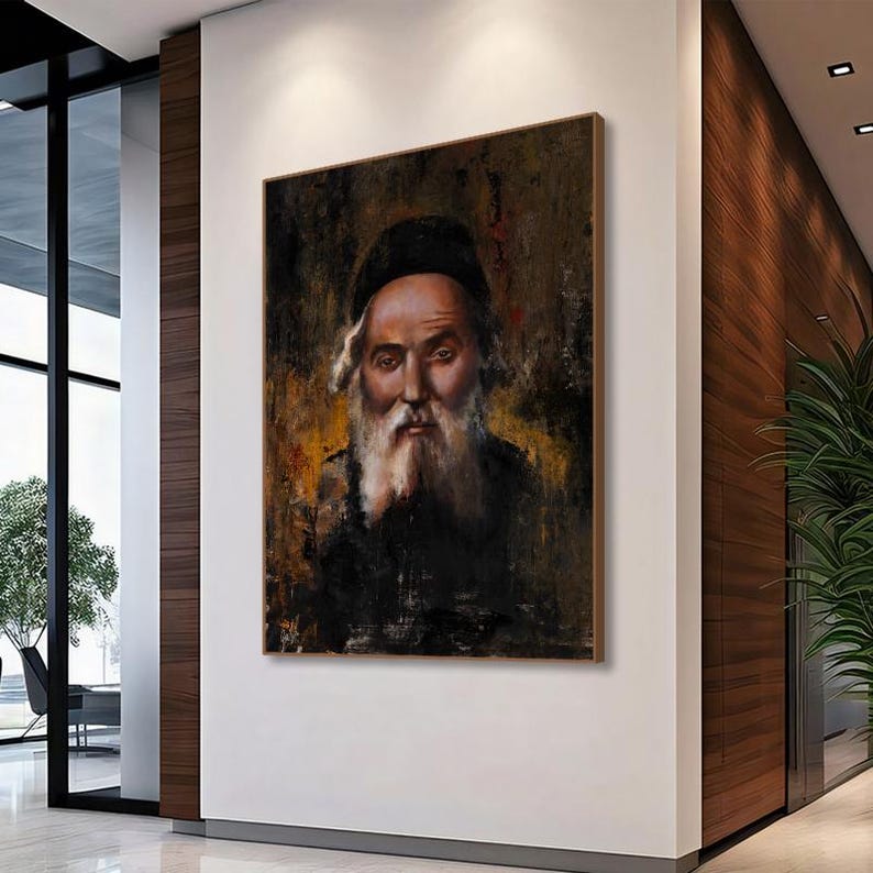 Op de afbeelding: Een schilderij van een man met een lange witte baard en een zwarte hoed. Het schilderij is gemaakt in een realistische stijl en het gezicht van de man is vol karakter.