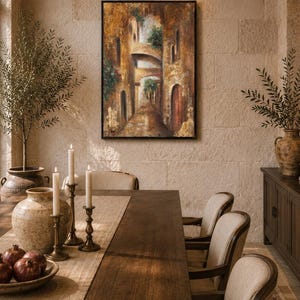Zwischen Licht und Stein – Originalgemälde, Jerusalemer Gassen-Texturkunst, zeitgenössische israelische Wandkunst Bild 7