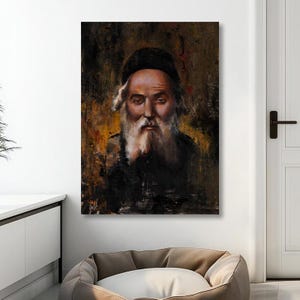 Canvas Print of the Chafetz Chaim Portrait - Classic Jewish Artwork for Home Decor by Galit Cohen