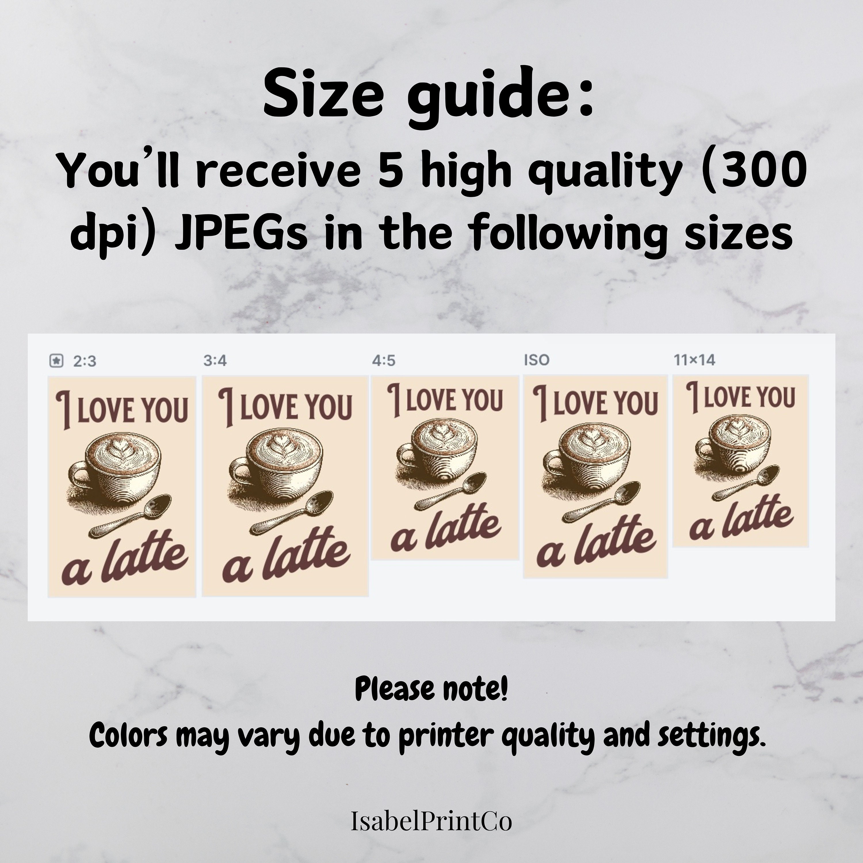 I Love You a Latte | Food Pun | Funny | Digital Printable Wall Art ...