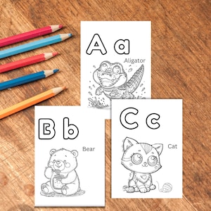 26 Alphabet Animals Coloring pages | ABC animals Digital Coloring Book | Montessori activity | Kids Coloring Book | Digital Coloring Pages