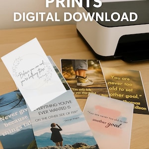 Motivational Quotes Art Prints: Inspirational Home Office Decor (Digital Download, 24x36 in PDF Bundle)
