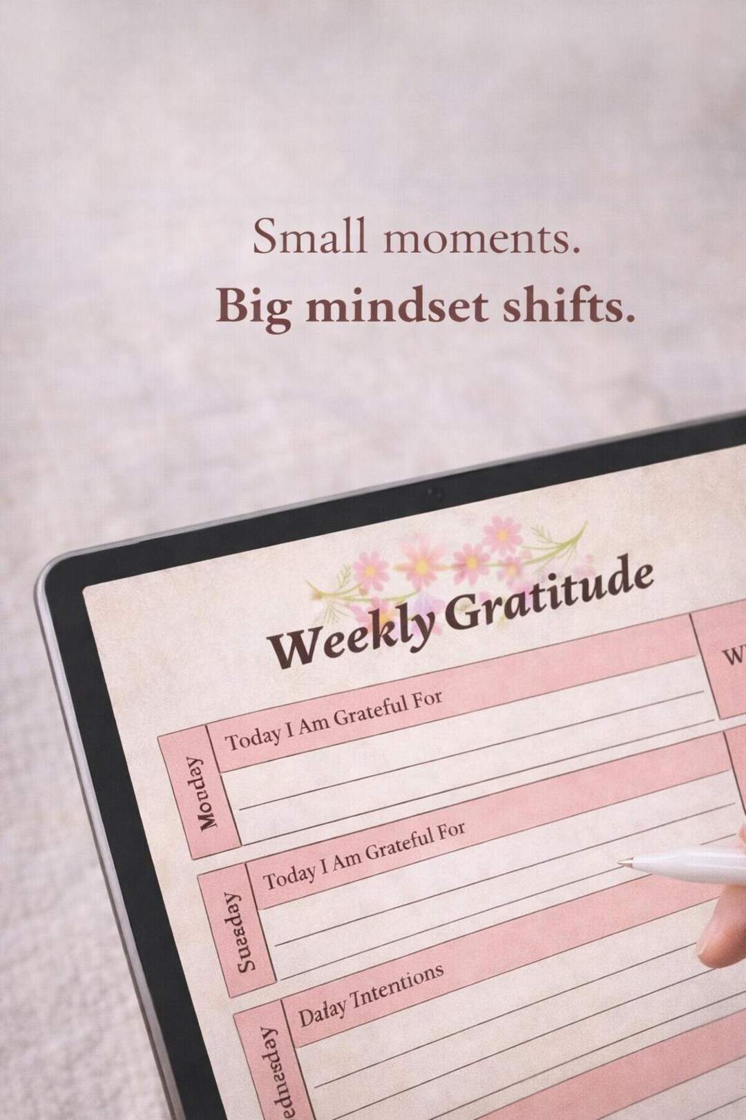 Daily Gratitude Journal Printable / 5-minute Self Care Journal for iPad ...