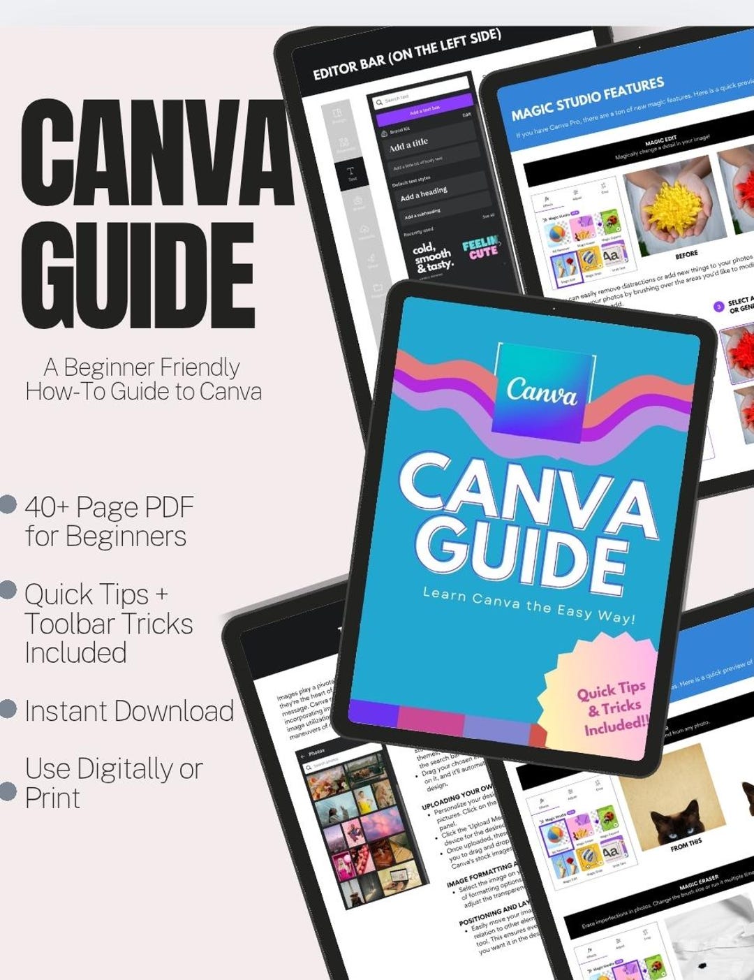 Canva Guide for Beginners – 40+ Page PDF | Learn How to Use Canva ...