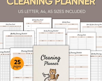 Household Cleaning Planner: Weekly Chore Charts (PDF Printable)