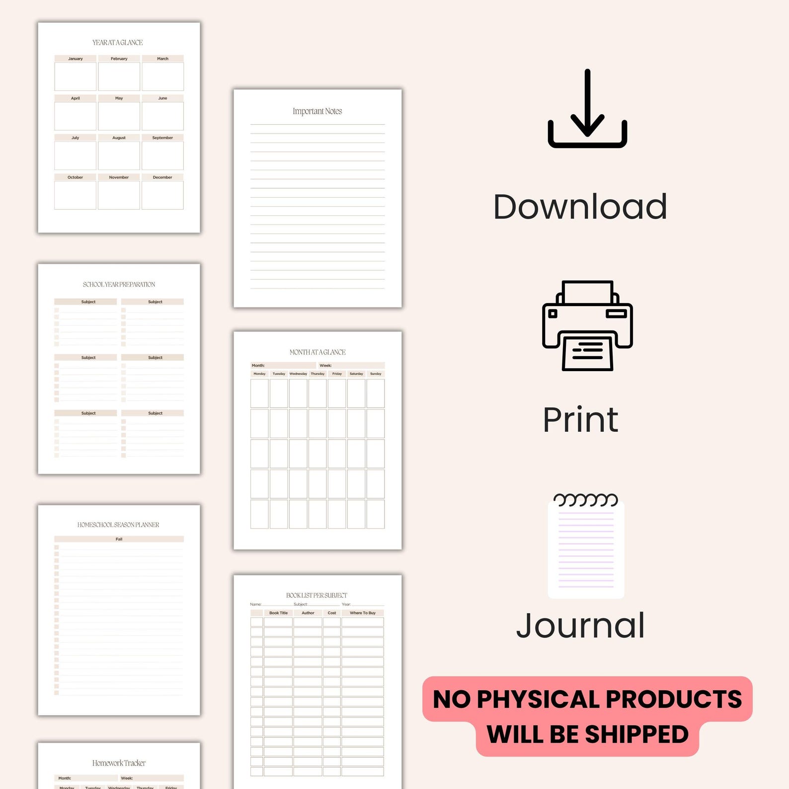 Homeschool Planner 2025: Comprehensive Organizer, Coral Sunset (digital ...