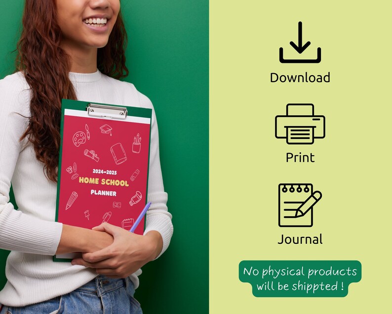 20242025 Homeschool Planner Printable PDF Homeschool Lesson Planner Academic Planner Homeschool