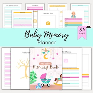 Printable Baby Memory Book 0-12 Month | Baby girl/boy gifts | Printable Baby Book First Year | Baby Diary First Album |  Newborn Gift