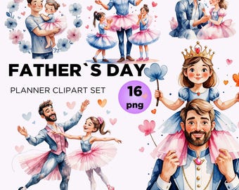 Paquete de imágenes prediseñadas del Día del Padre: Gráficos PNG de Super Papá (uso comercial)