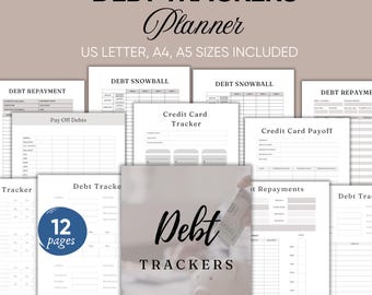 Printable Debt Tracker Planner: Credit Card & Snowball Payoff (PDF Download)