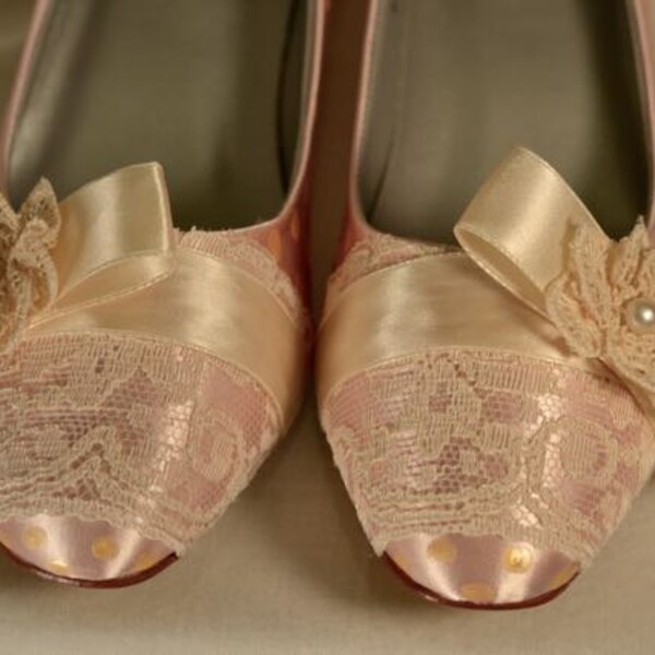 Special Size 8.5 W - Marie Antoinette Blush and Ivory Pumps