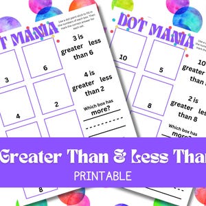 Greater Than/Less Than Printable