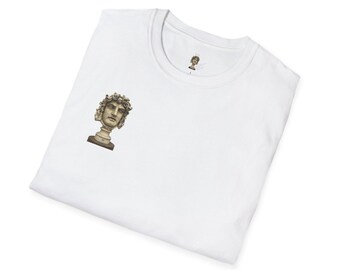 Mask of Medusa, sculpture in Vatican museums art, Unisex Softstyle T-Shirt